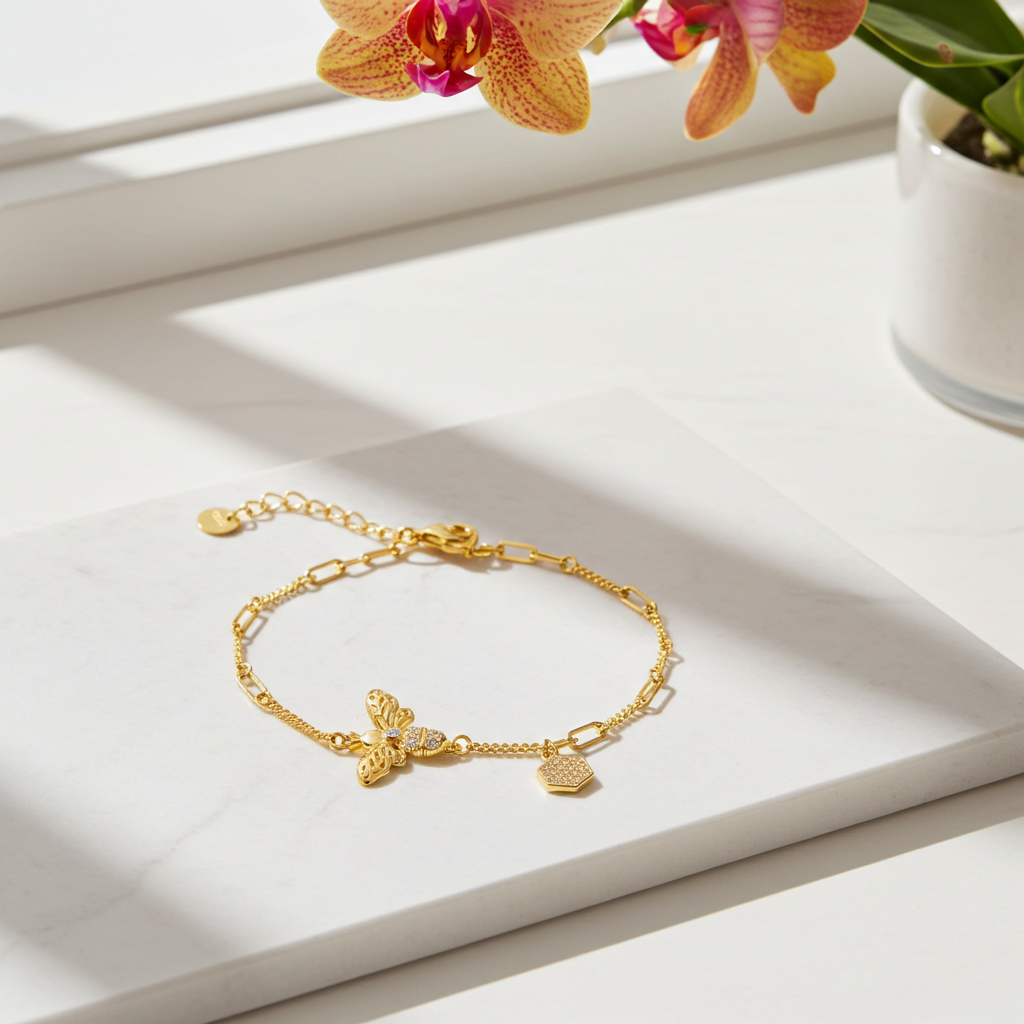 18K Gold Plated Harmony Bee Bracelet