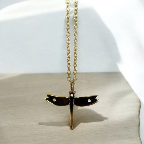 18K Gold Plated Elegant Dragonfly Necklace
