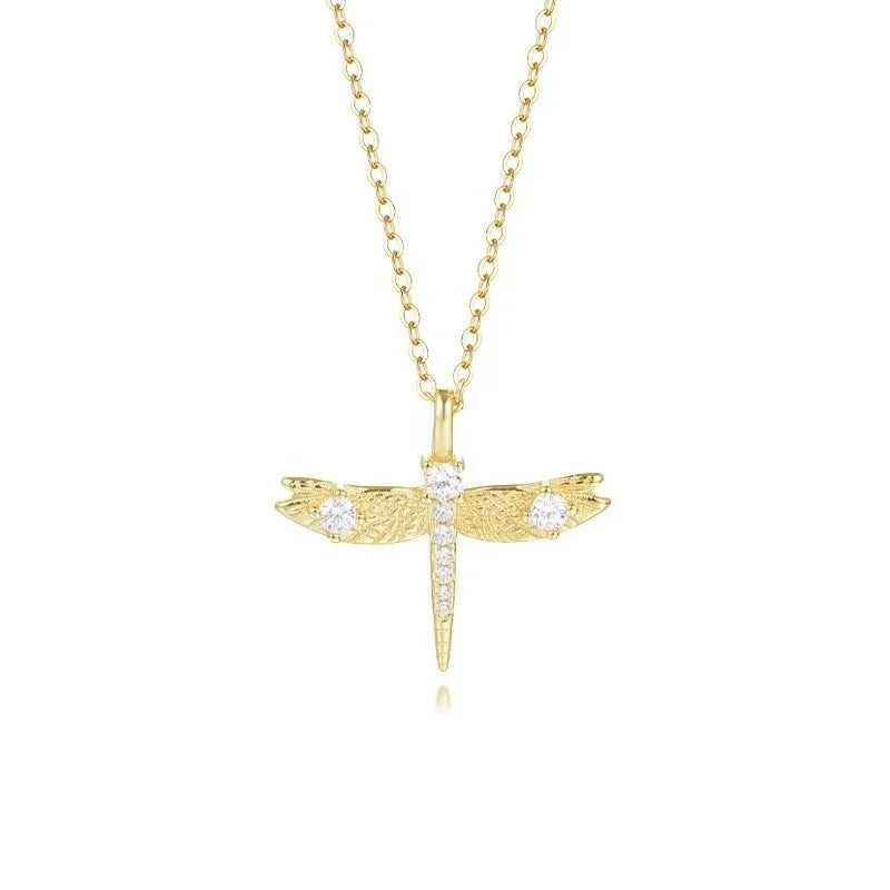 18K Gold Plated Elegant Dragonfly Necklace